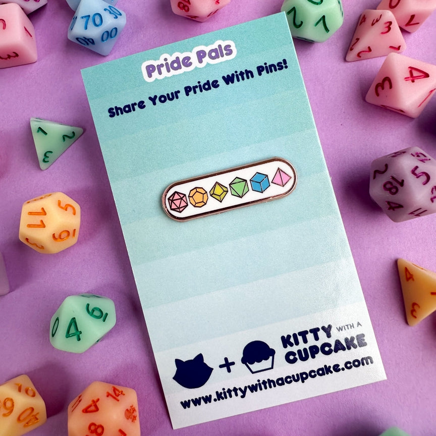 Dice Personality Plaque Enamel Pin