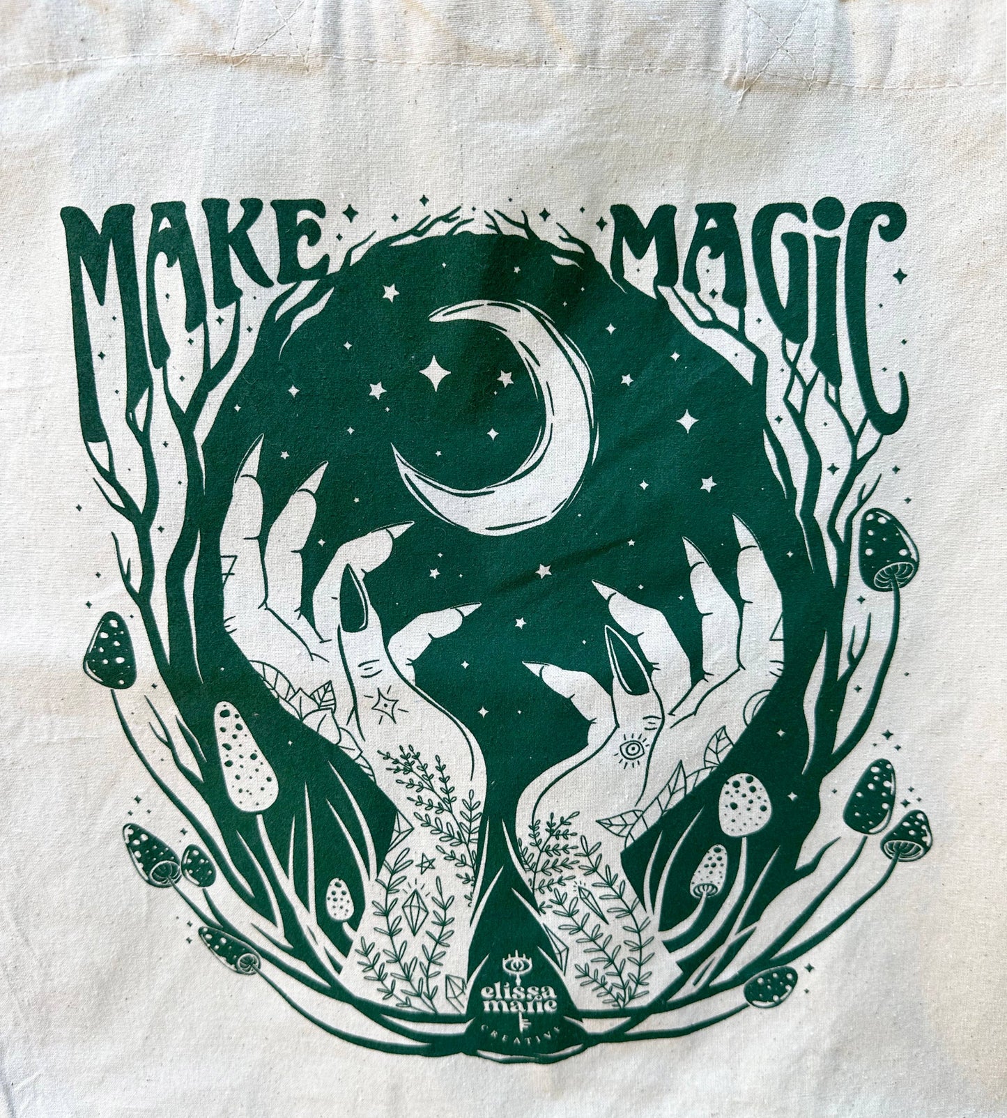 Make Magic Canvas Tote Bag | witchy | mushrooms | moon