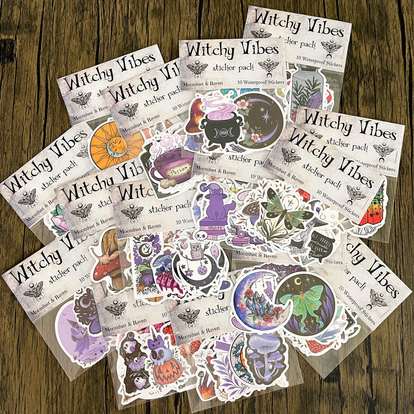 Witchy Vibes Sticker Packs, Waterproof Witchy Stickers