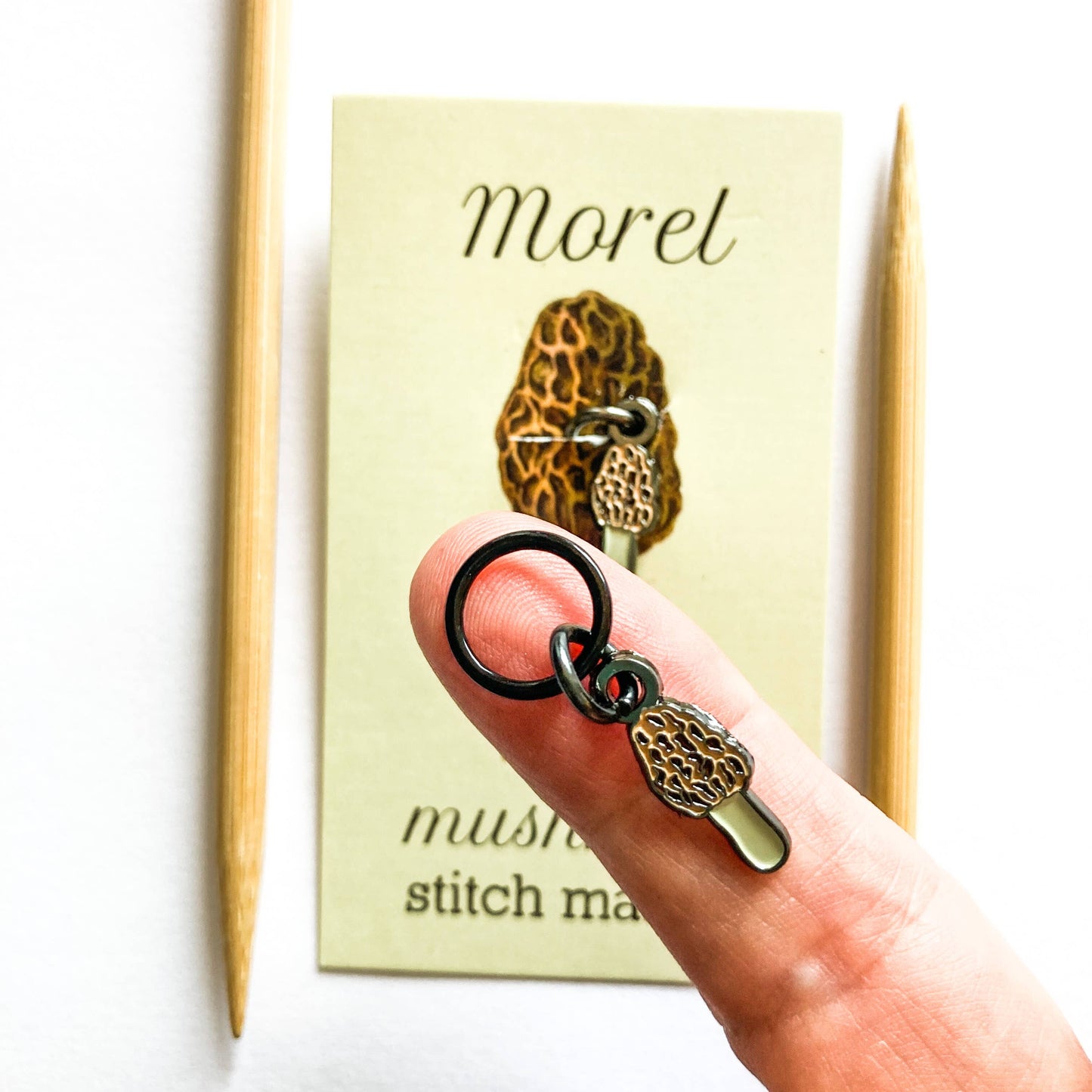 Morel Mushroom Removeable Stitch Marker or Progress Keeper