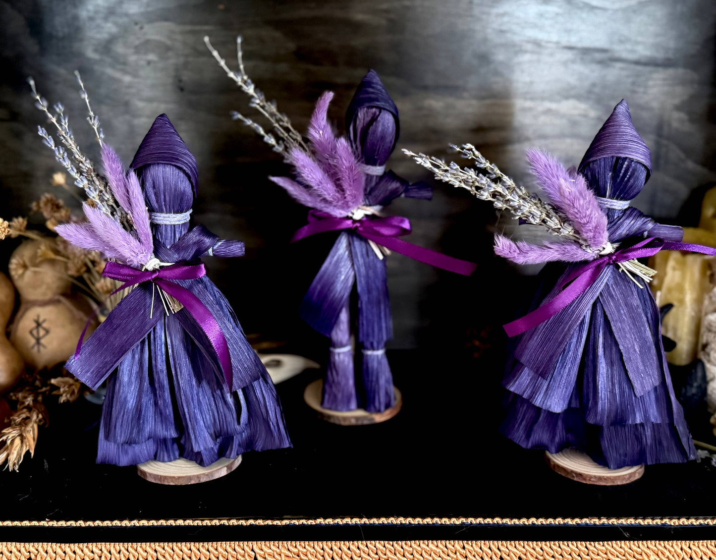 Spring Lavender Corn Husk Poppet / Folk Craft Doll