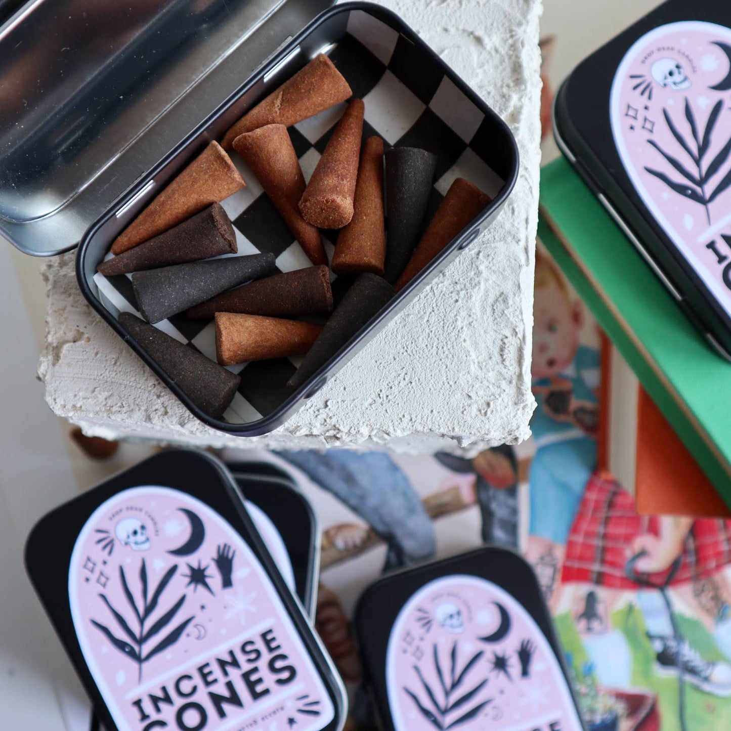 Incense Cones in Tin