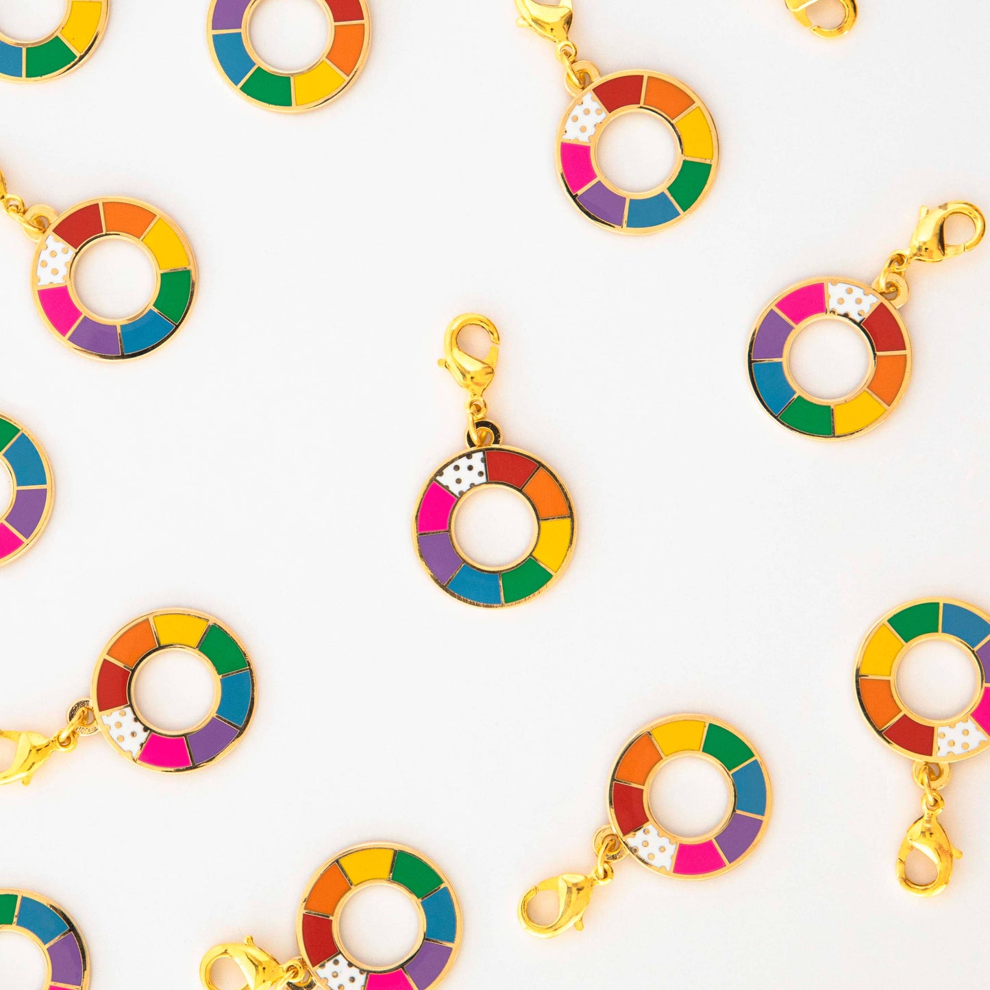 Color Wheel Removable Zipper Charm
