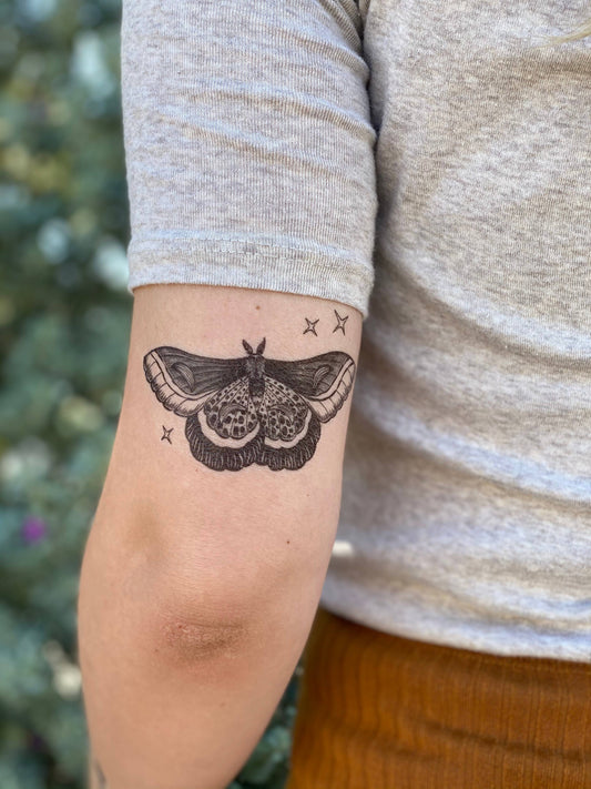 Night Moth Temporary Tattoo: 1-Pack