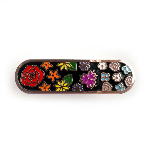 Subtle Floral Pride Plaque Enamel Pin