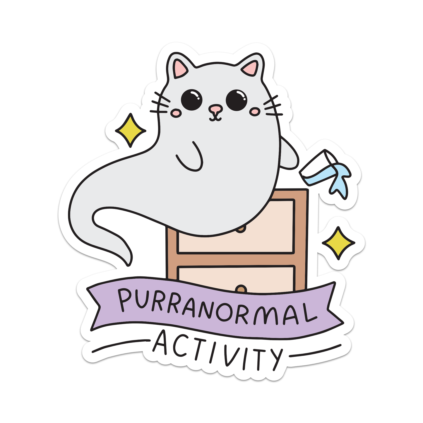 Purranormal Activity Ghost Cat Vinyl Sticker