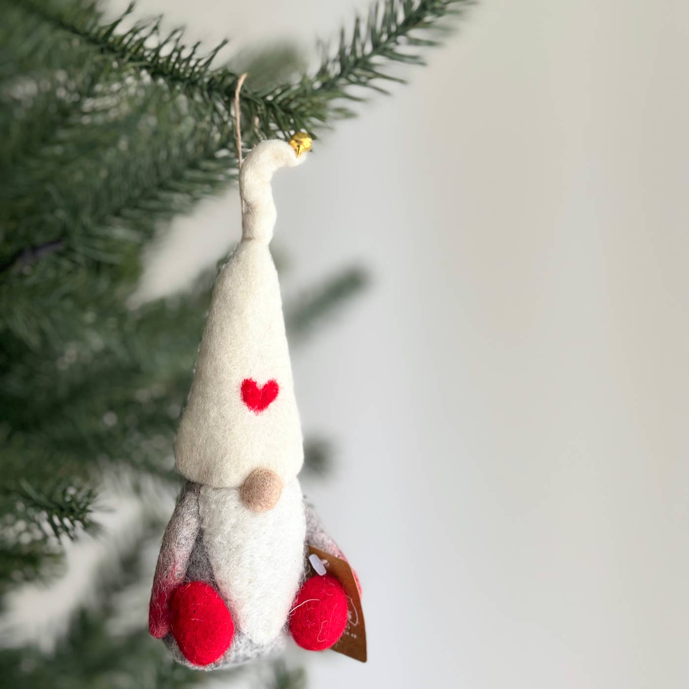 Gnome with Heart - Felt Hanging Ornament