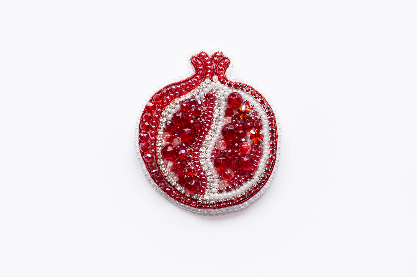 Pomegranate Brooch Kit: DIY Seed Bead Embroidery