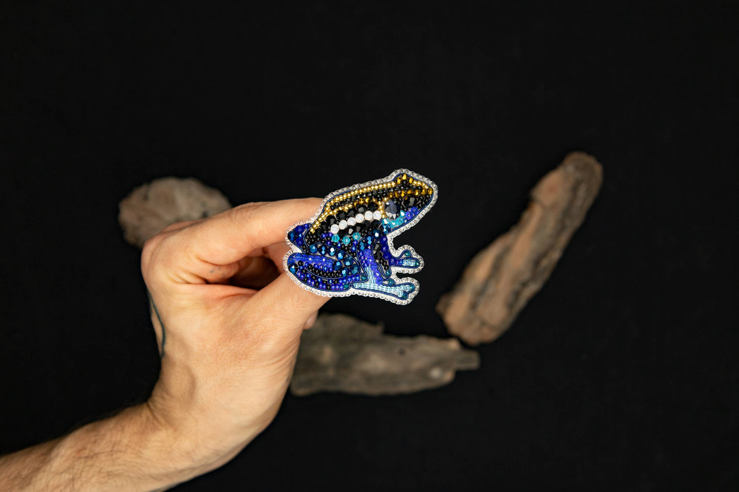 Bead Embroidery Kit: DIY Seed Bead Frog Brooch