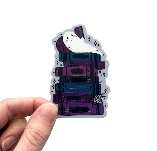 Book Stack Ghost Sticker