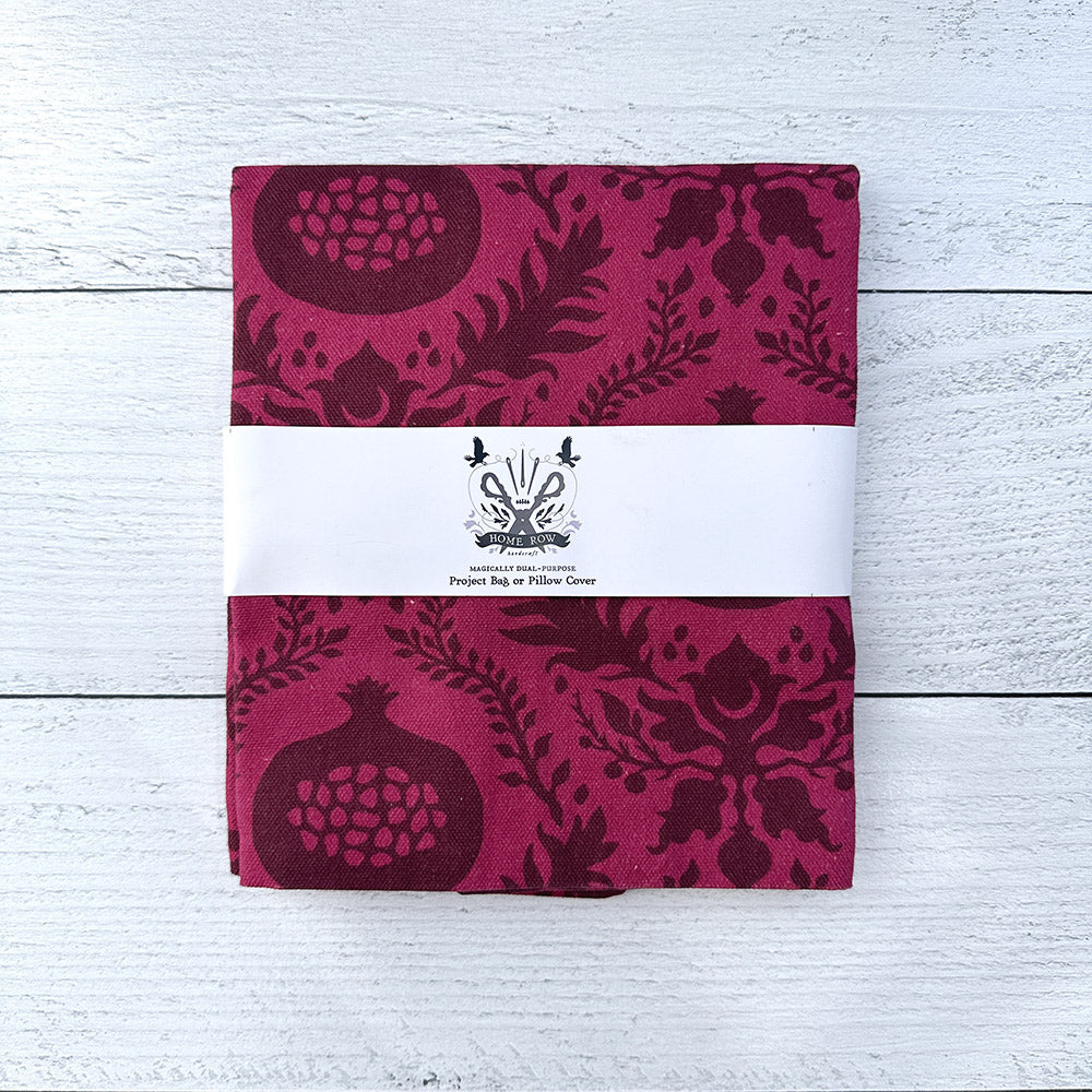 Pillow Project Bag - Persephone Pomegranate Damask