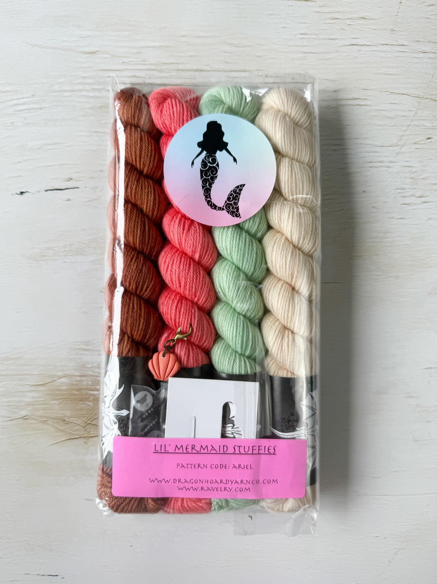 LiL' Mermaid Stuffie Mini Skein Set by Dragon Hoard Yarn