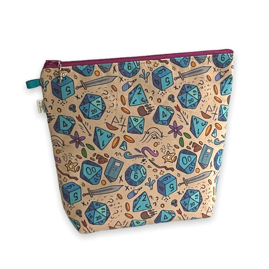 Dice and Dungeons and Dragons Tall Wedge Project Bag by JessaLu