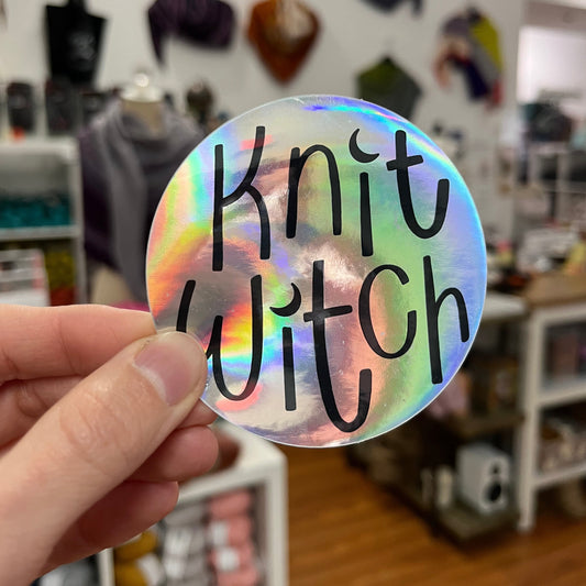 Knit Witch Holographic Sticker