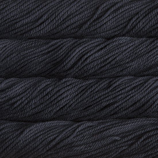 Close-up of black yarn with visible texture
