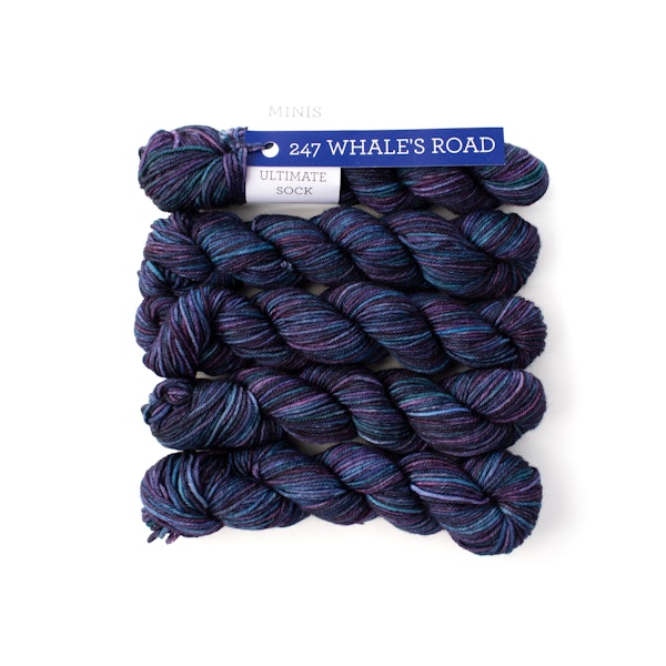 Malabrigo Ultimate Sock Mini Skein in Whales Road - Blues and Purples