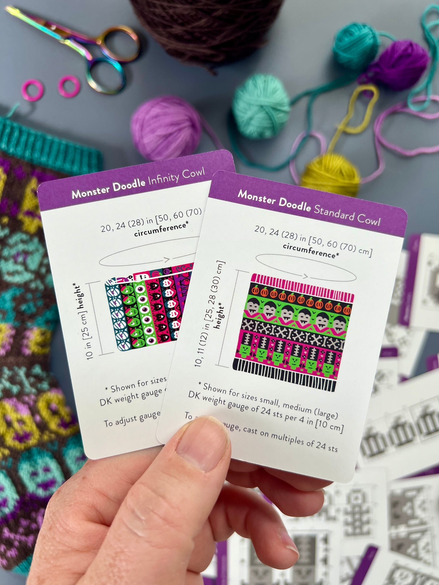 Monster Doodle Card Deck Expansion - Colorwork Knitting Charts