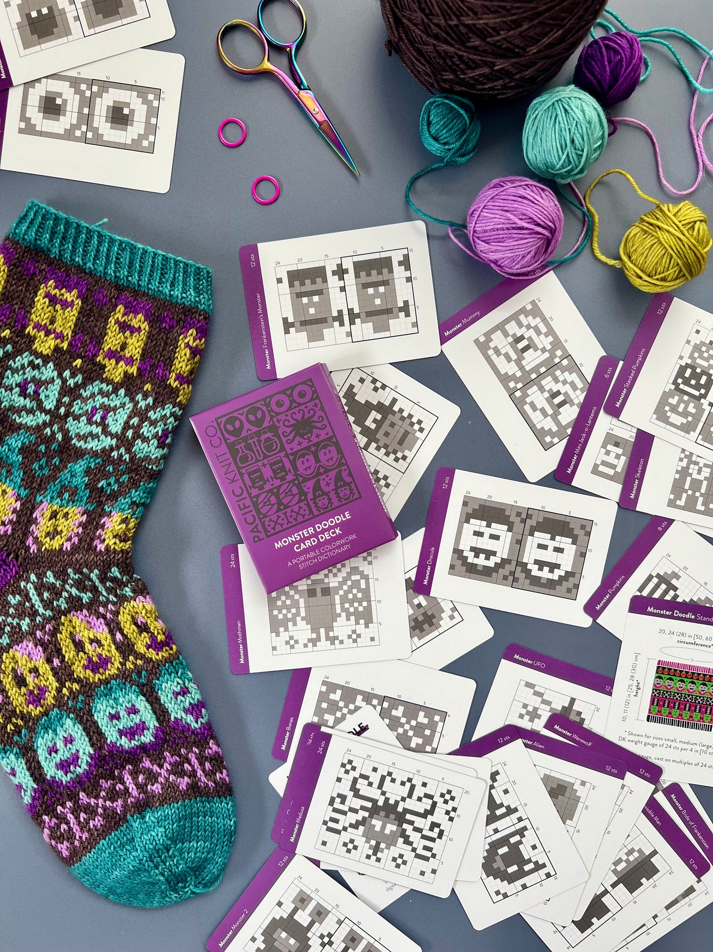 Monster Doodle Card Deck Expansion - Colorwork Knitting Charts