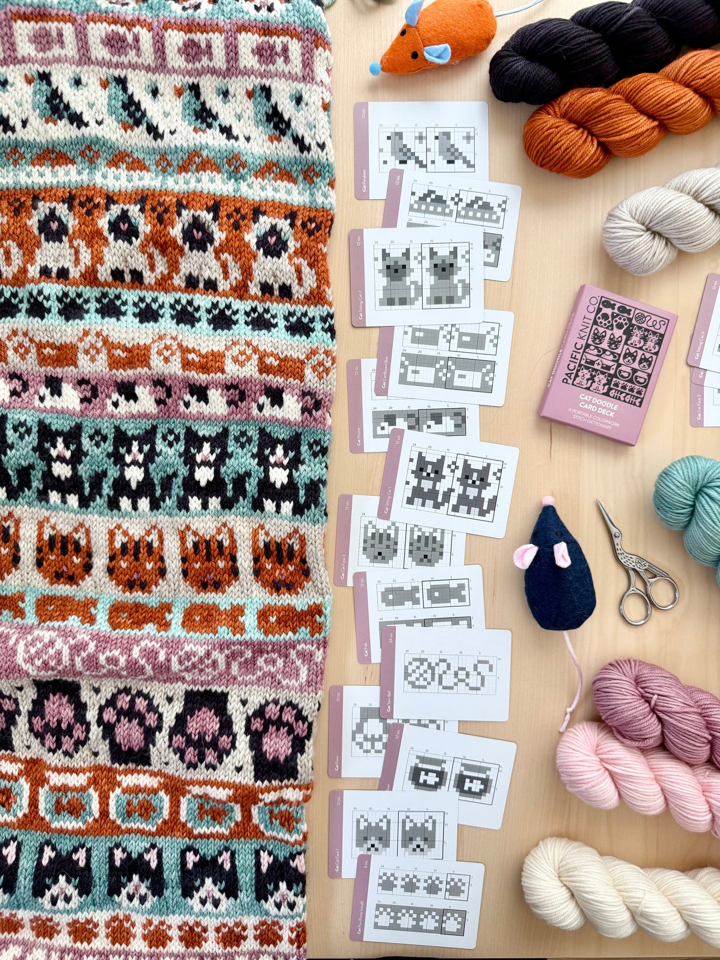 Cat Doodle Card Deck Expansion - Colorwork Knitting Charts