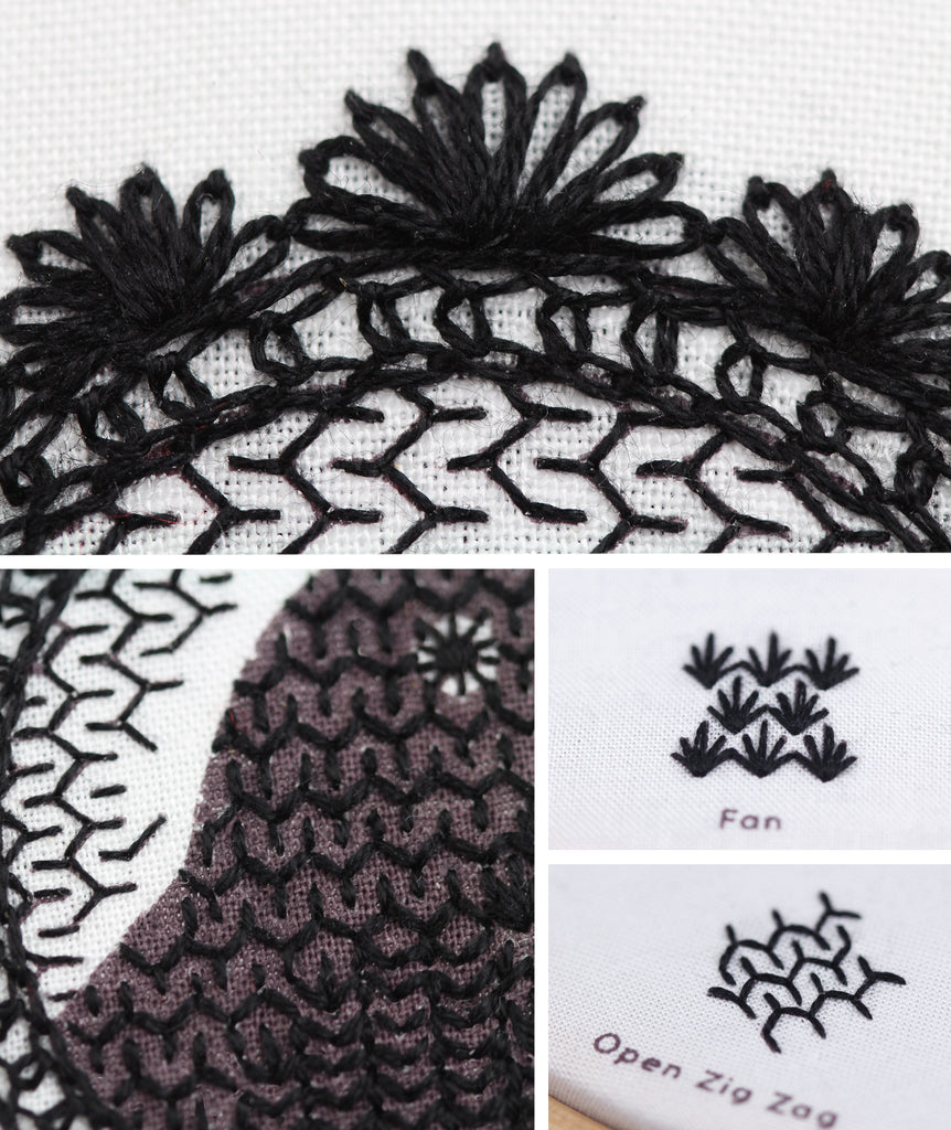 Crow - Embroidery Stitch Sampler - Kiriki Press
