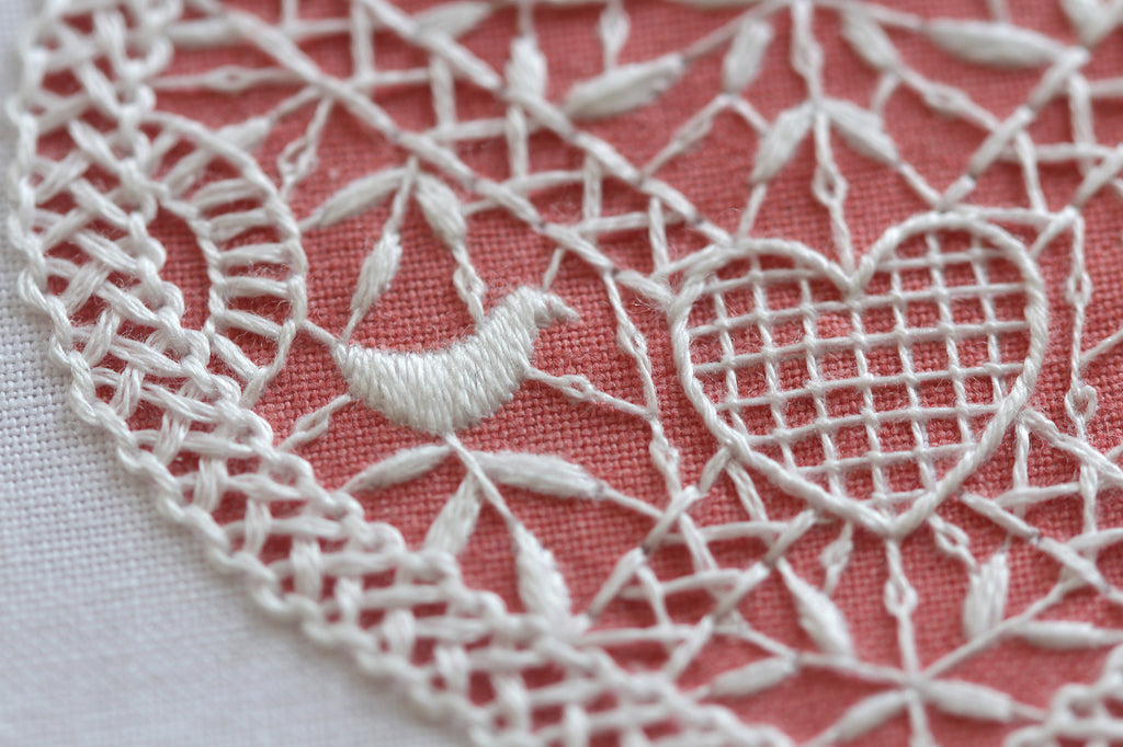 Lace Heart Embroidery Stitch Sampler By Kiriki Press