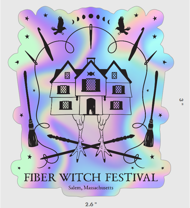 Holographic or White Fiber Witch Festival Sticker