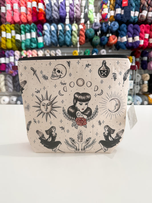 Witchy Pin Ups Project Bag by JessaLu