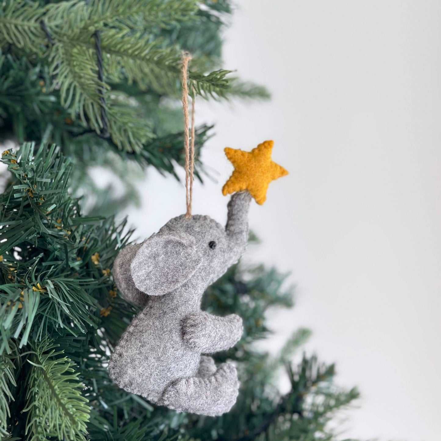 Baby Elephant with Star - Felt Hanging Ornament