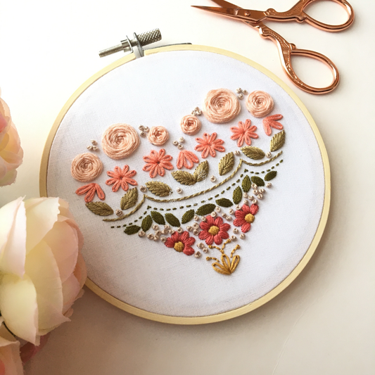Dreamy Boho Heart Sampler Embroidery Kit