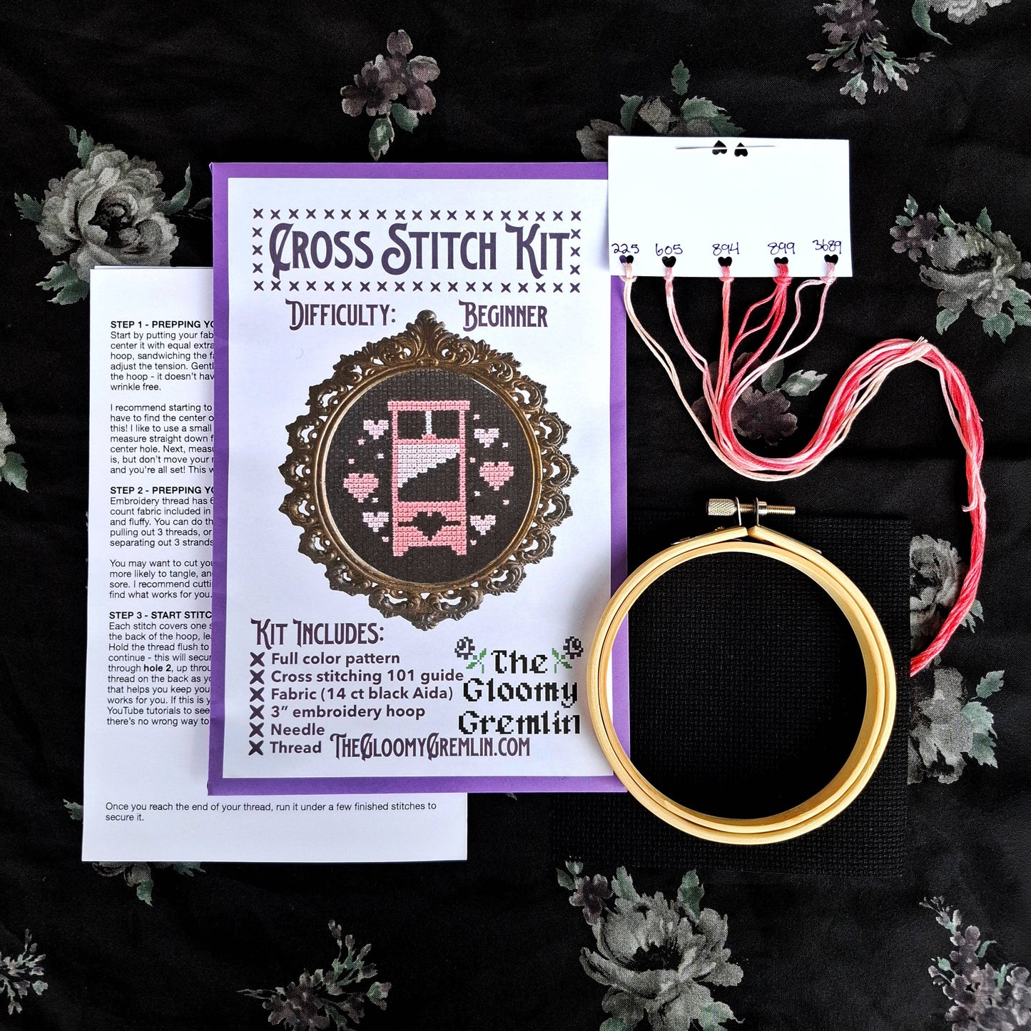 Pink Guillotine Cross Stitch Kit