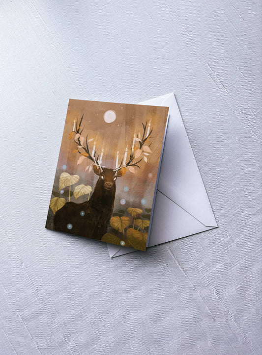 Greeting Card: Shadowed Stag; A2 folded, blank