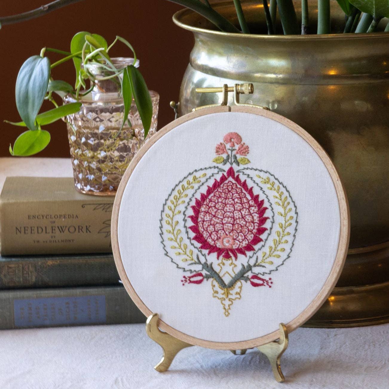 Peloponnesian Pomegranate embroidery hoop kit
