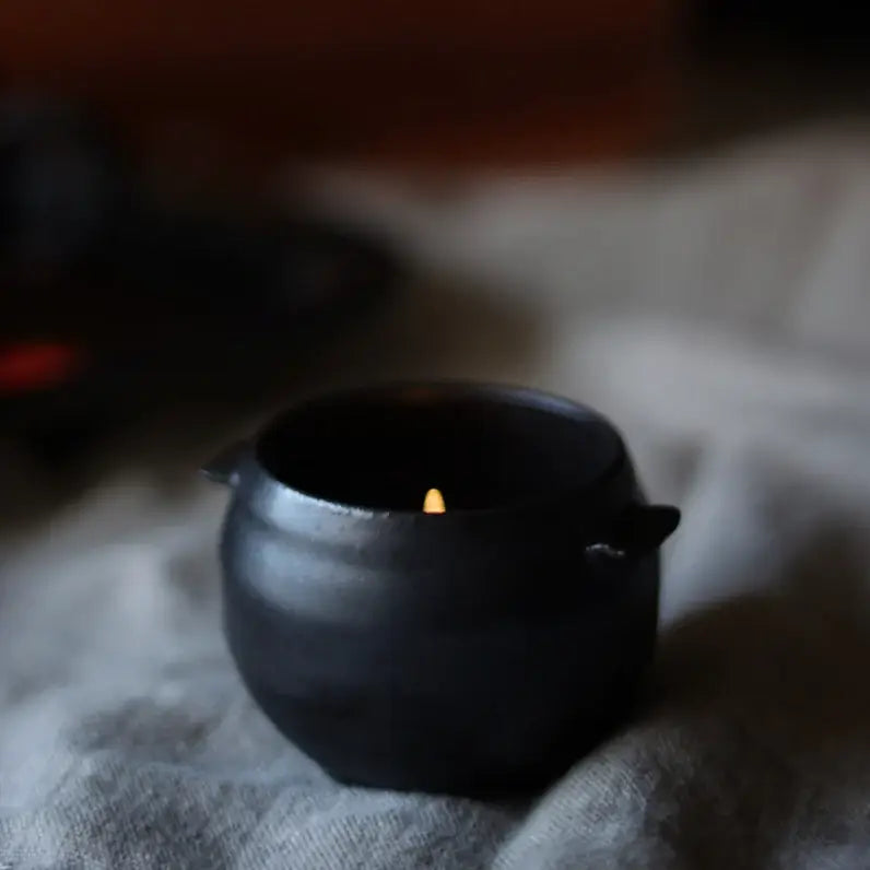 Black Mini Cauldron Bowl | Handmade for Halloween 