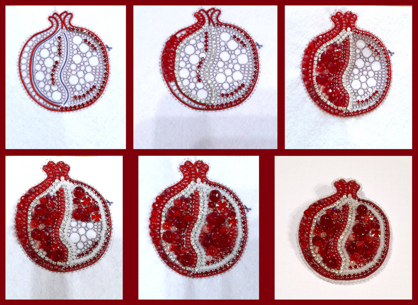 Pomegranate Brooch Kit: DIY Seed Bead Embroidery