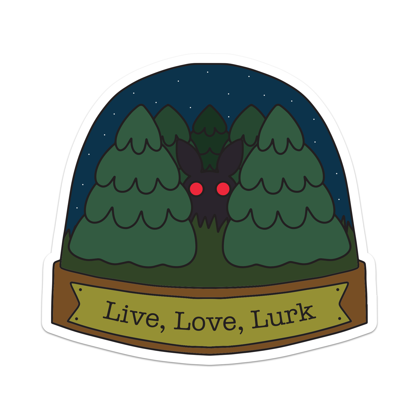 Live Love Lurk Mothman Vinyl Sticker
