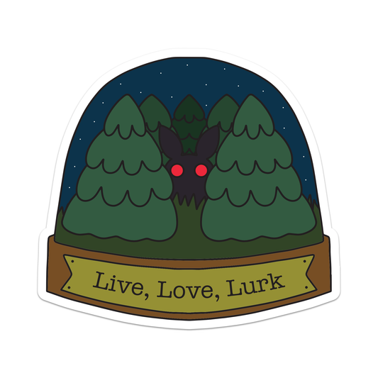 Live Love Lurk Mothman Vinyl Sticker