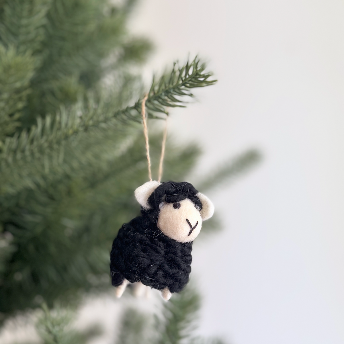 Felt Mini Fluffy Sheep Ornament: White / Ornament