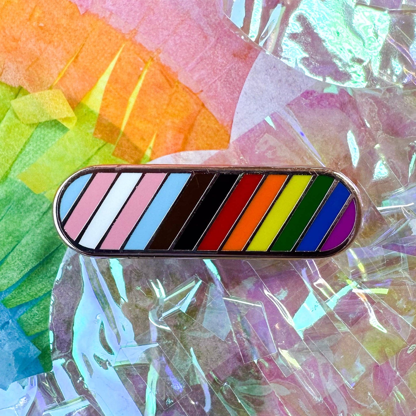 Inclusive Pride Plaque Enamel Pin