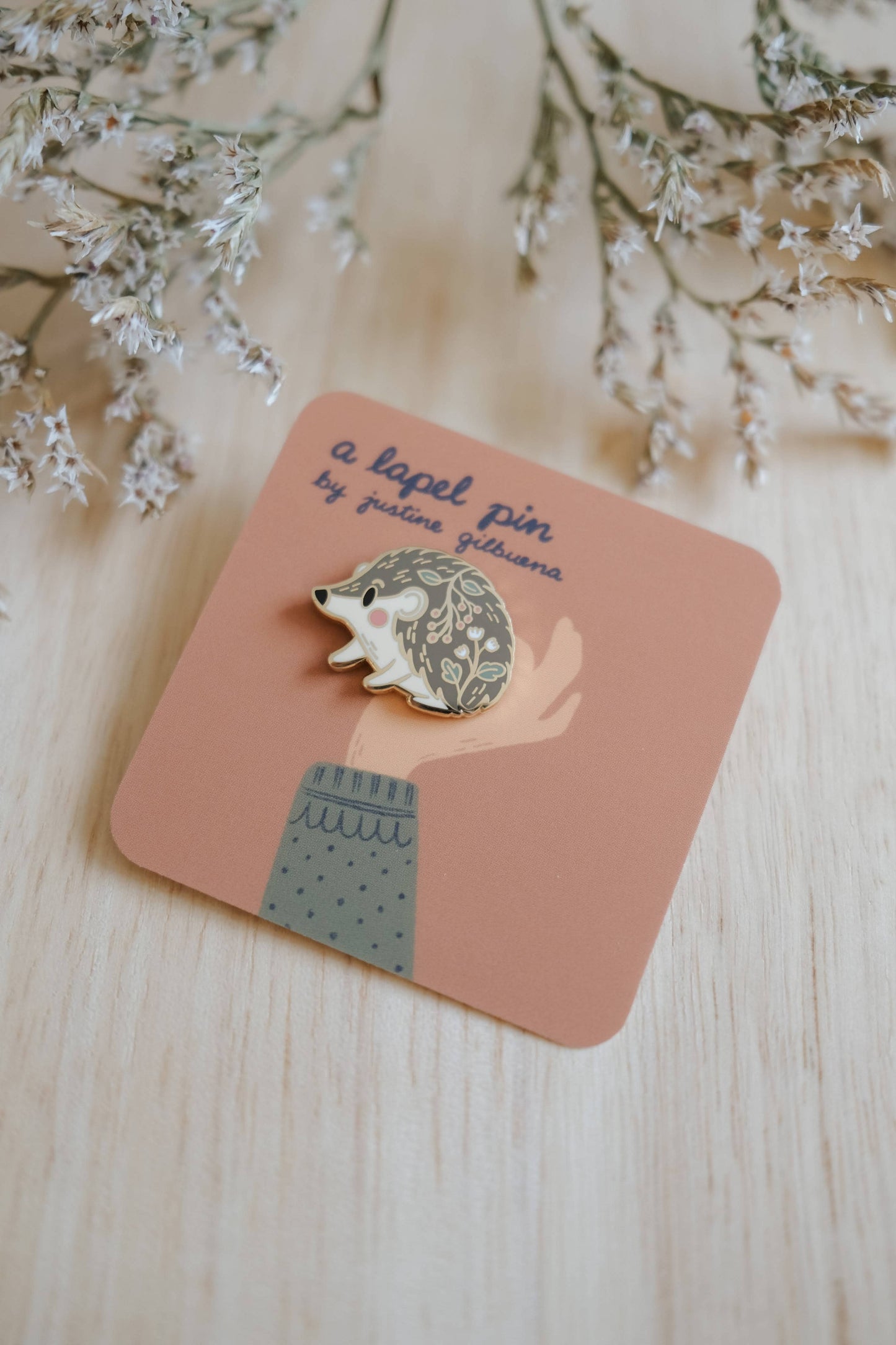 Hedgehog Enamel Pin (With Locking Clasp)
