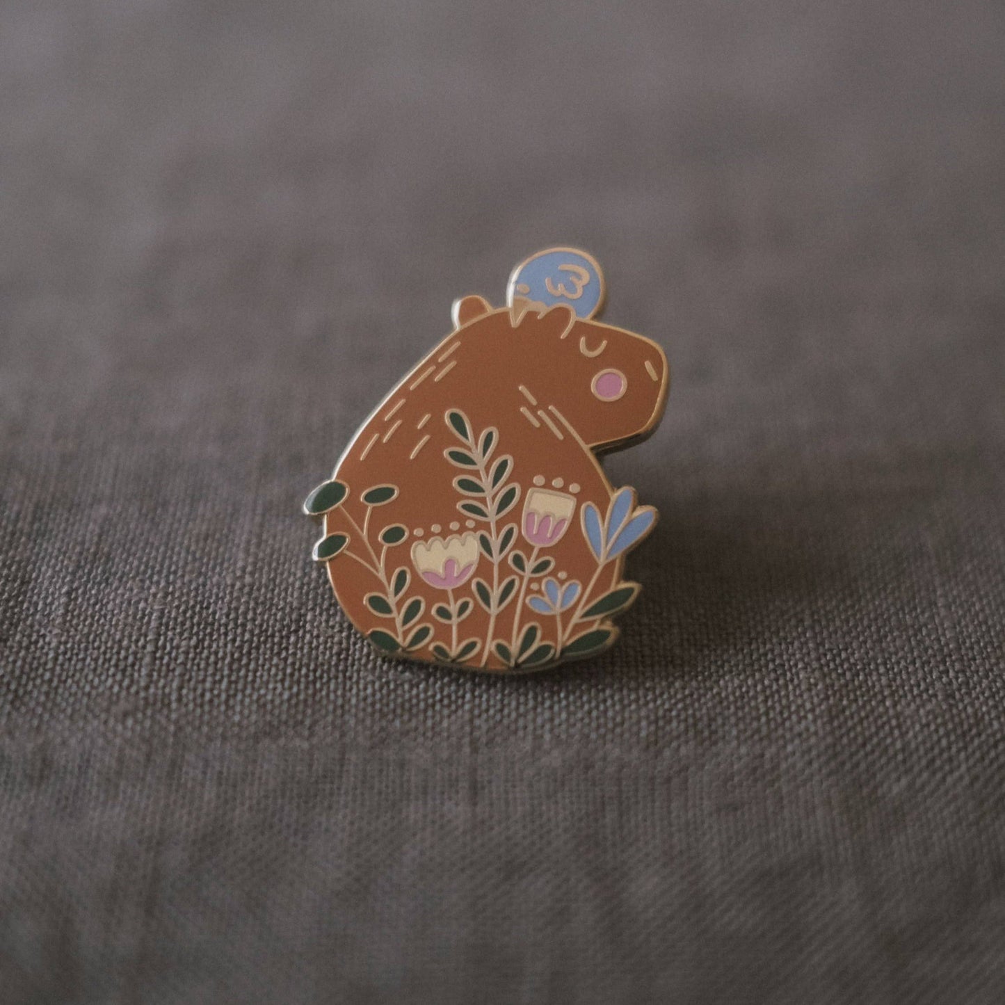 Capybara Enamel Pin (With Locking Clasp)