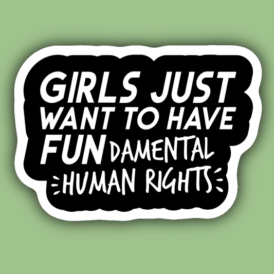 Girls Just Want to Have Fundamental Human Rights Sticker