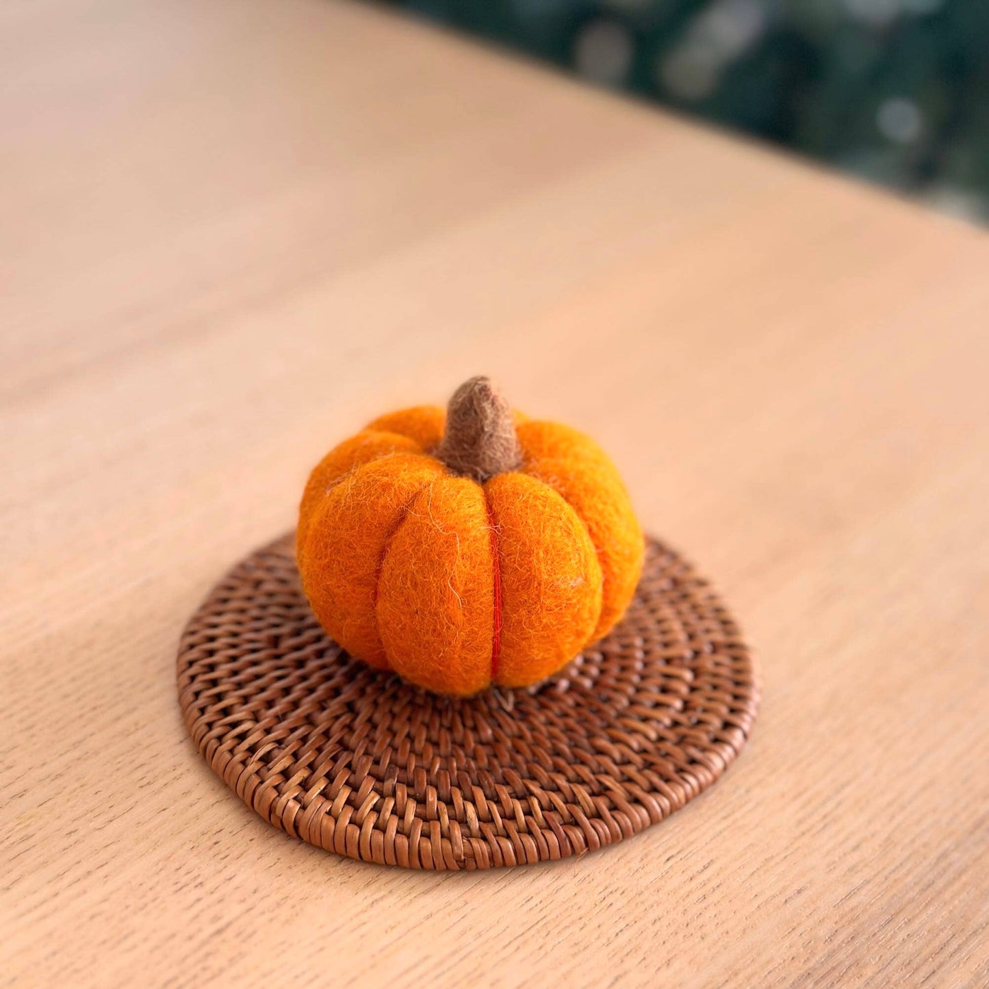 Felt Mini Pumpkin: Beige