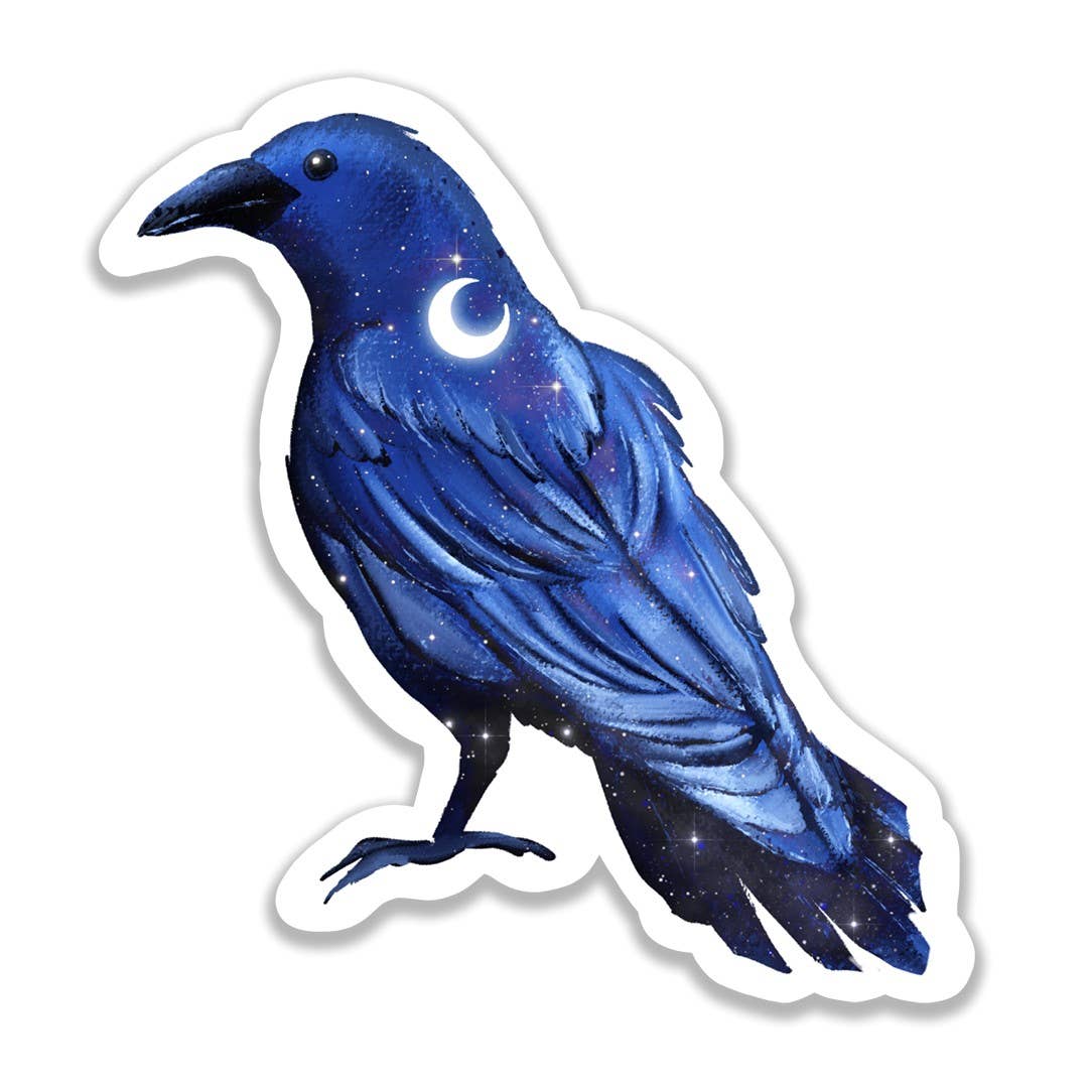 Night Raven Vinyl Sticker: Die Cut Unpackaged