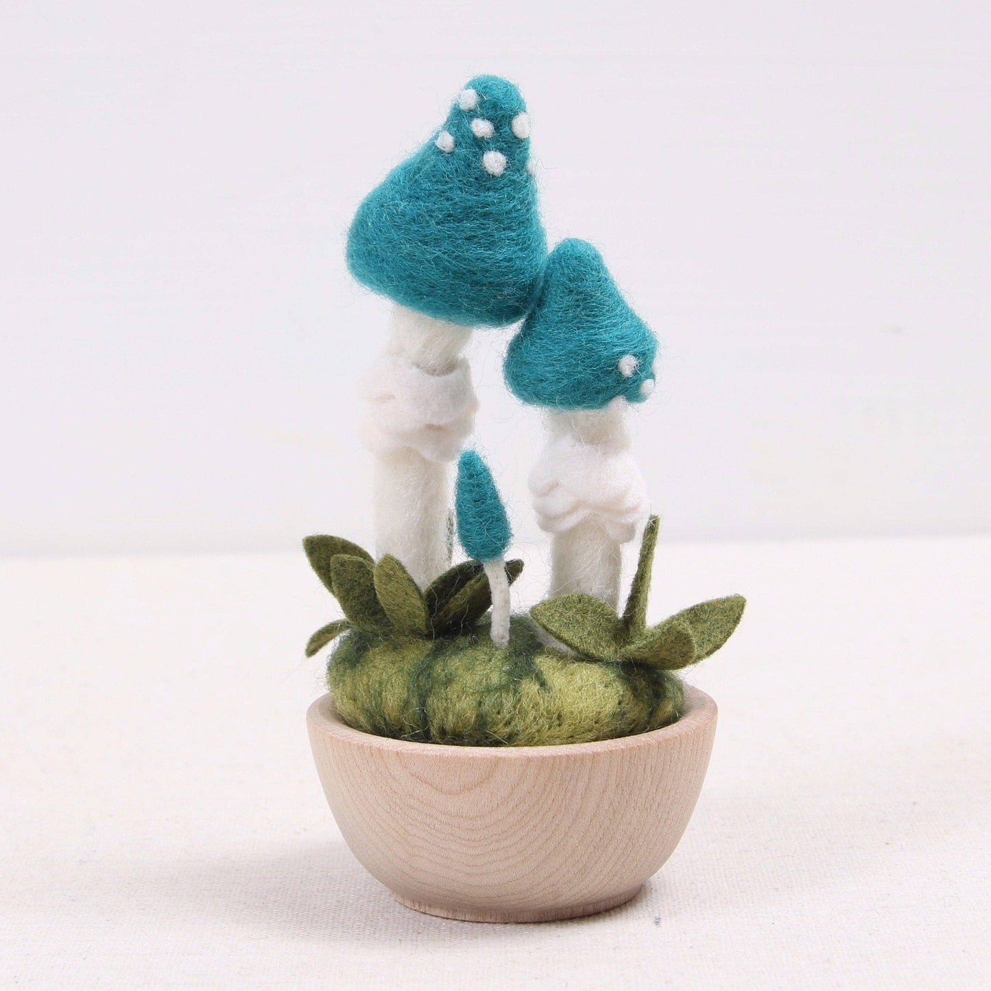 Blue Roundhead Mushroom Needle Felting Kit