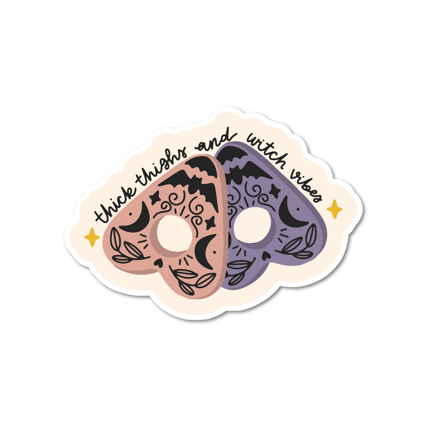 Thick Thighs Witch Vibes Vinyl Sticker