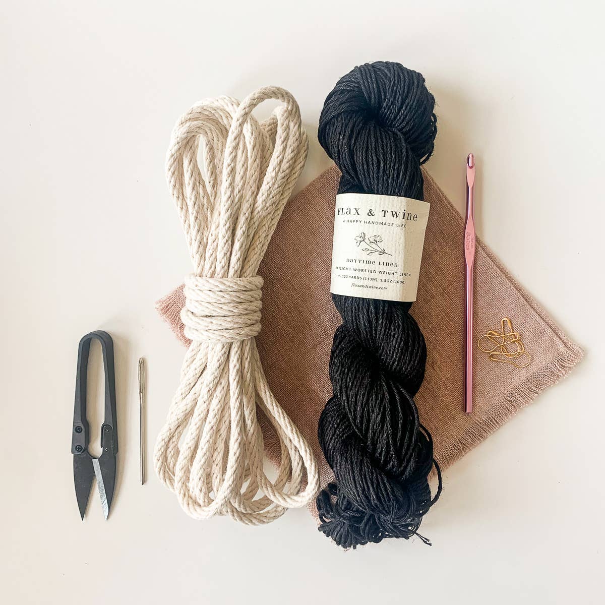 Skye Linen Basket Kit: Onyx