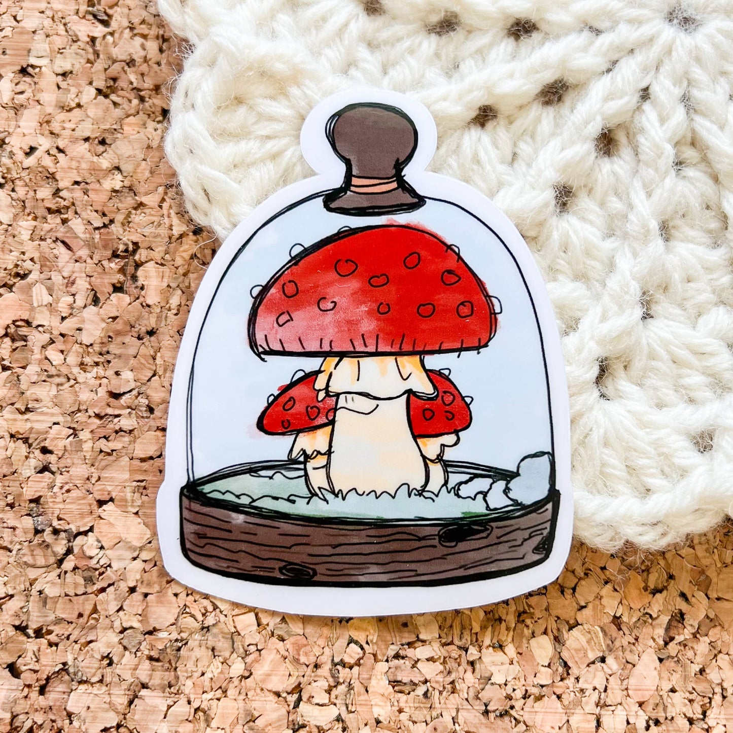 Mushroom Terrarium Vinyl Sticker