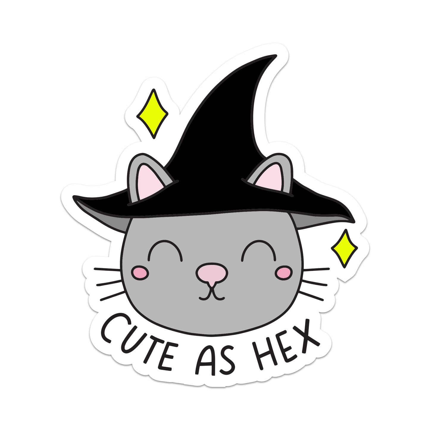 Cute as Hex Cat Witch Vinyl Sticker