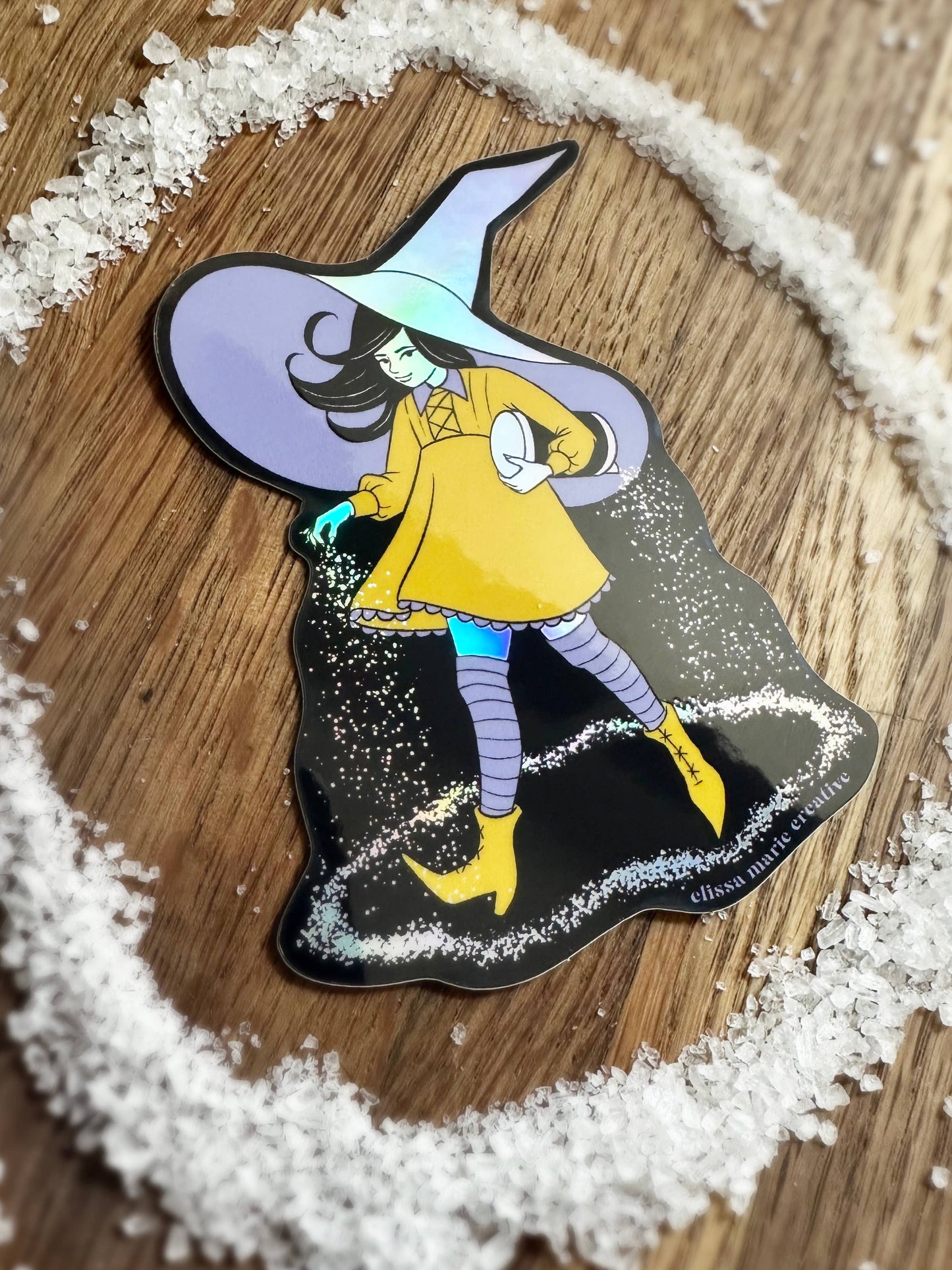 Salty Witch Holo Sticker | witchcraft | magic circle | salt