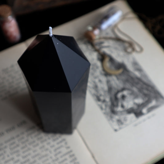 Obsidian Crystal Point Candle